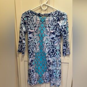 Lilly Pulitzer Vibrant Blue and White Floral Dress